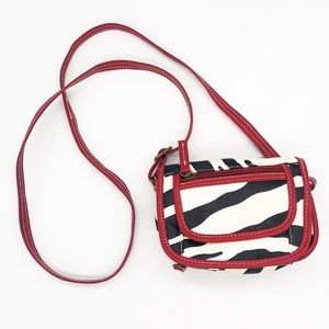 Mini Crossbody Bag Animal Print w/ Red Trim